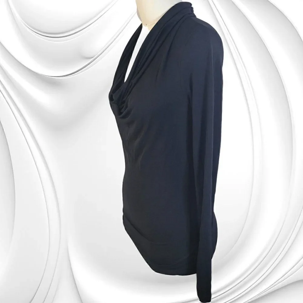 Michael Kors elegant black longsleeve cowl neck knit top